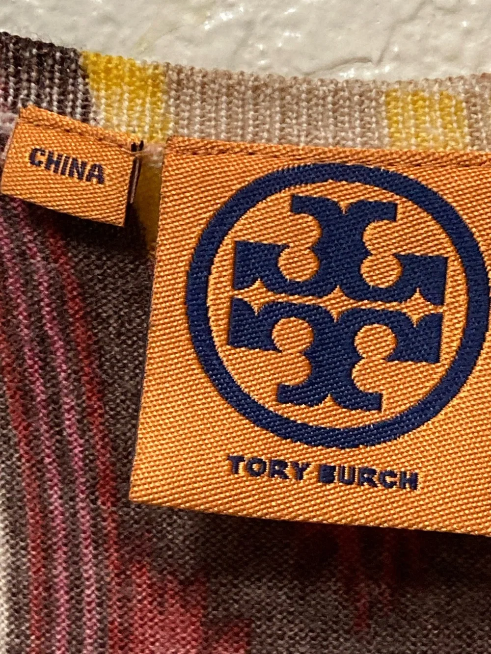 Tory Burch Multicolor 100% Wool Ikat-Print Button Cardigan Sweater
